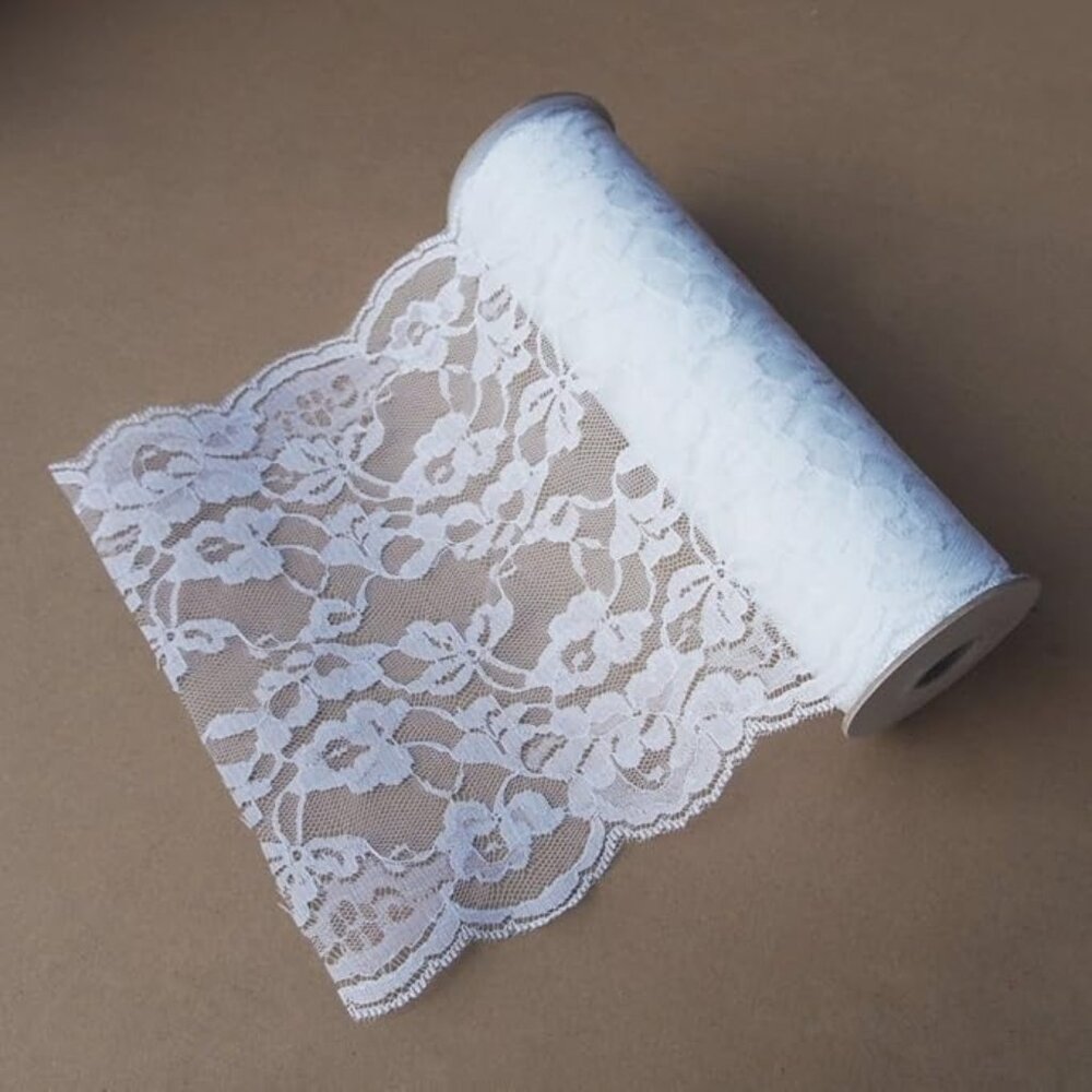 Lace Floral Scalloped Edges Trim Beige Crafts Wedding Baby Shower Decorating